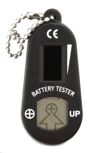 Einen Batterie - Tester für Hörgerätebatterien